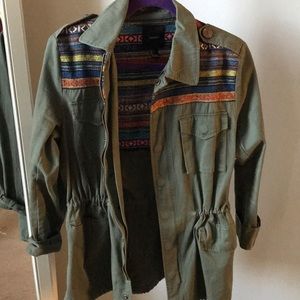 army green long jacket